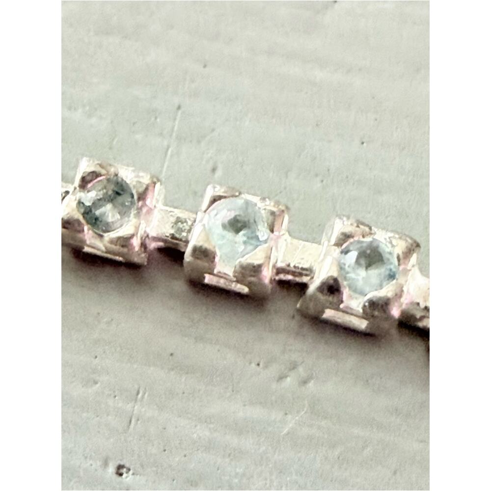 925 Sterling Silver Tennis Style Bracelet - Picture 7 of 8